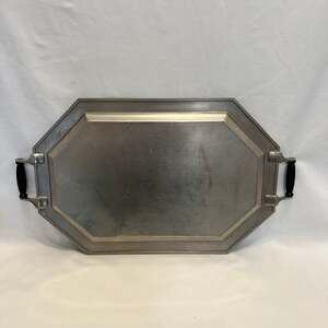 Universal Brushed Metal Tray, Landers Frary & Clark, Bakelite Handles (‘30-‘40s)